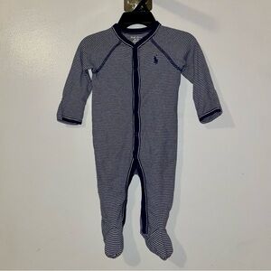 Polo Ralph Lauren Navy Striped Footie